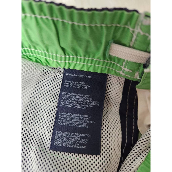 Tommy Hilfiger Mens Trunks Swim Shorts Blue Green Color Block Drawstring XXL - Picture 6 of 6